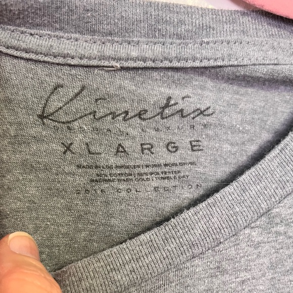 KINETIX Men’s Khaki Grey Burnout Short Sleeve Tee Casual Graphic Luxury T-Shirt - Picture 11 of 11